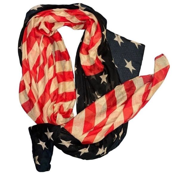 Vintage Patriotic Flag Pashmina - New Condition - Bid Now = Discounted Shipping - Picture 10 of 10